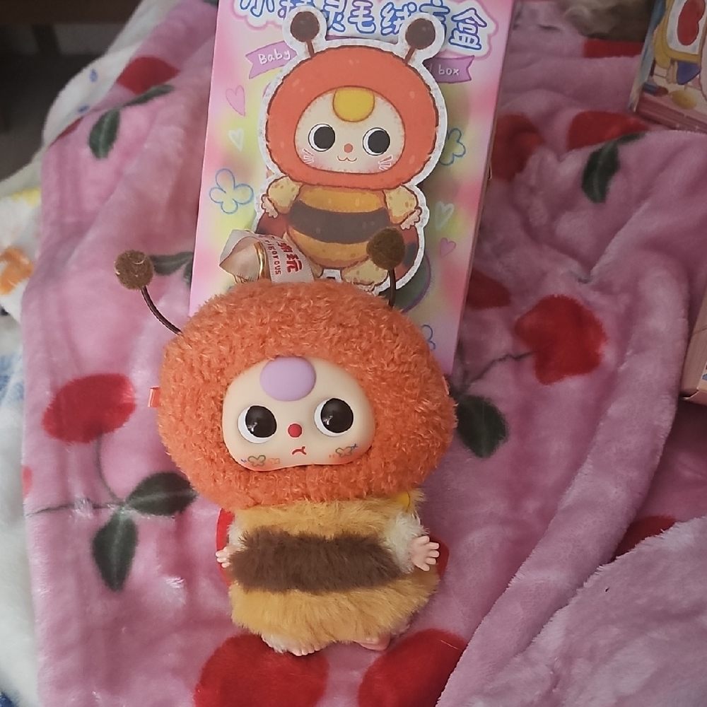 Baby 3 Cute Bee Plush Bag Charm with Antennae